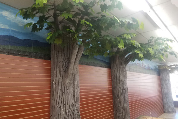 Custom trees and hand painted mural